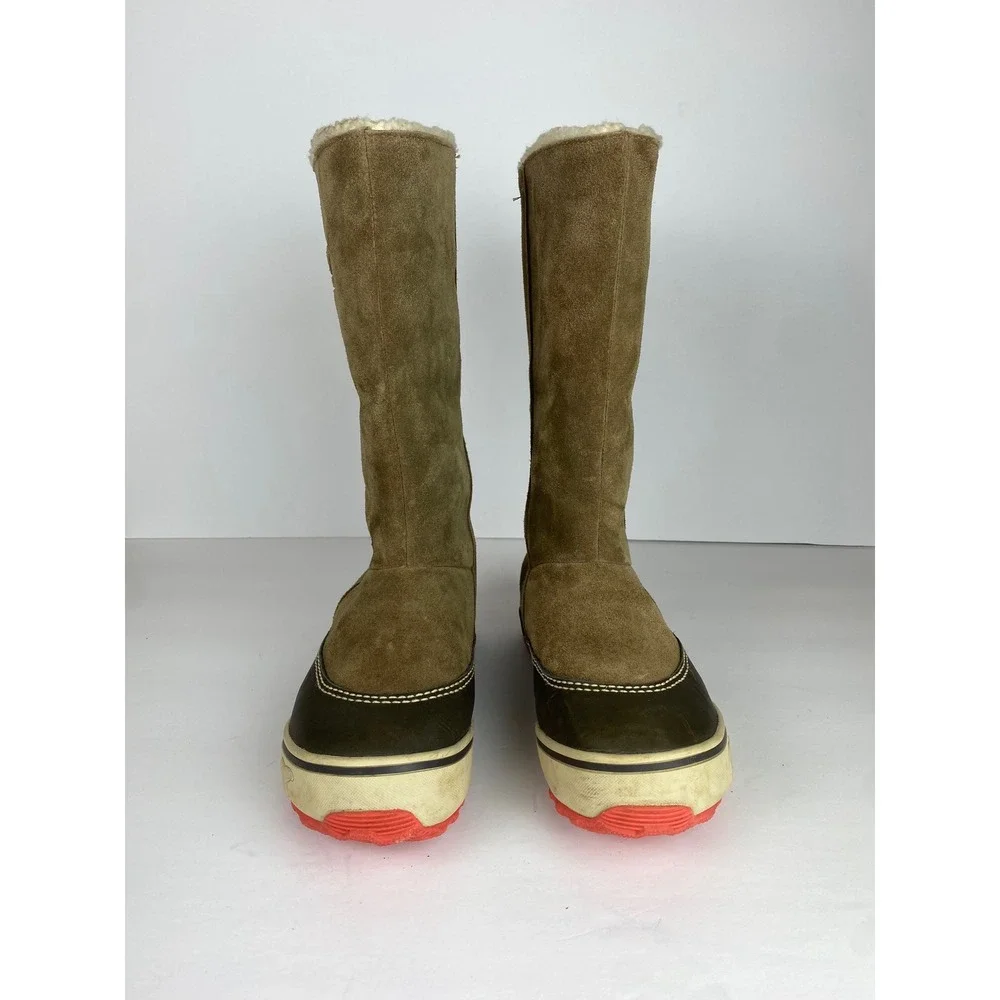 Sorel Brown Suede Winter Boots‎ Women 6.5 NL1609-269 Coral Sole Snow Boots